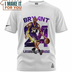 Kobe Bryant Los Angeles Lakers 24 White T Shirt Best Basketball Gifts 2
