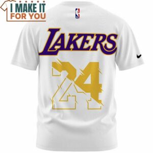Kobe Bryant Los Angeles Lakers 24 White T Shirt Best Basketball Gifts 3