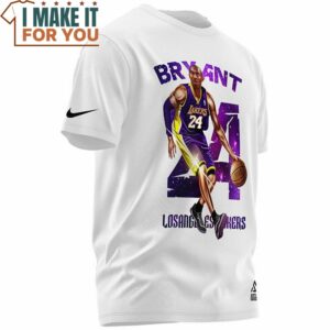 Kobe Bryant Los Angeles Lakers 24 White T Shirt Best Basketball Gifts 4