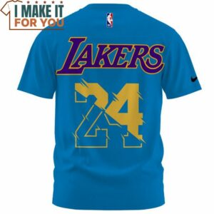Kobe Bryant Nike Lakers 24 Blue T Shirt Best NBA gifts for fans 2