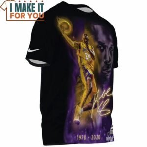 Kobe Bryant Signed Thunder 3D Fullprinted T Shirt Best NBA gifts for fans 3