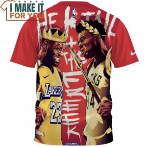 Lebron James Giannis Antetokounmpo King And Warrior T Shirt 2