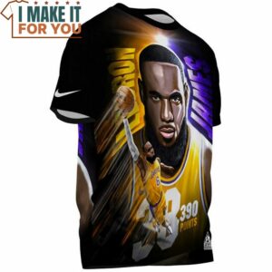 Lebron James 38390 Point Vintage Lakers 6 T Shirt 3