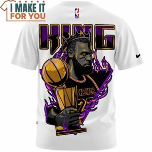 Lebron James King And NBA Cup Lakers 23 Vintage T Shirt 3