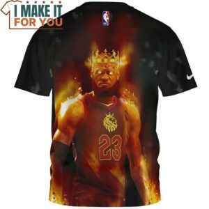 Lebron James King Crown On Fire Vintage T Shirt 2