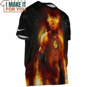Lebron James King Crown On Fire Vintage T Shirt 3