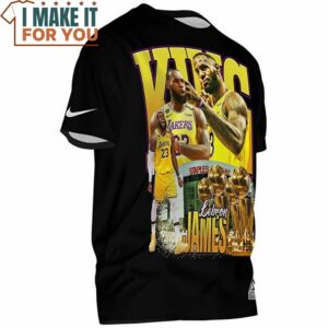 Lebron James King Lakers 23 Championship Trophy Vintage T Shirt 2