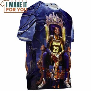Lebron James King On Throne Lakers 23 Vintage T Shirt 2