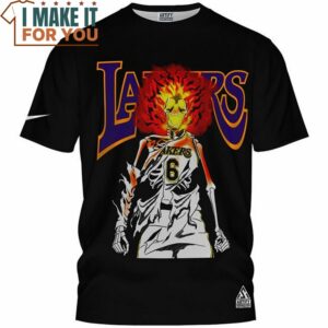 Lebron James Lakers 6 Skeletal Vintage T Shirt 2