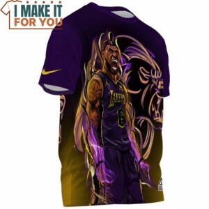 Lebron James Lion Lakers 6 Vintage T Shirt 3
