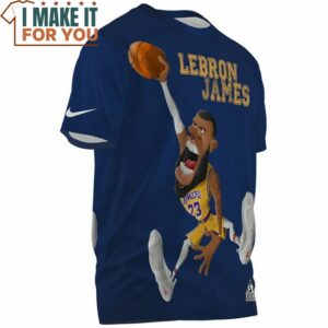 Lebron James Slam Dunk Cartoon Funny Lakers 23 T Shirt 2