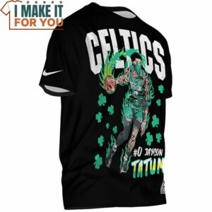 Jayson TaTum Celtics 0 Green Clover Vintage T Shirt 2