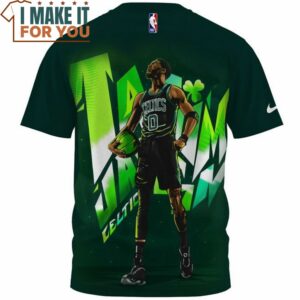 Jayson Tatum Celtics 0 Green Warrior Vintage T Shirt 2