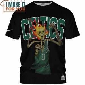 Jayson Tatum Celtics 0 Skull Fire Vintage T Shirt 2