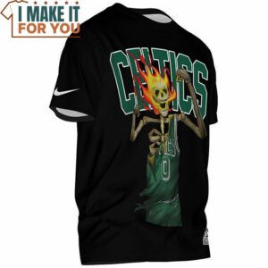 Jayson Tatum Celtics 0 Skull Fire Vintage T Shirt 4