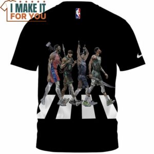 Joel Embiid Jayson Tatum Luka Doncic Giannis Antetokounmpo x The Beatles Fullprinted T Shirt 2