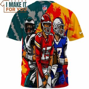 Josh Allen Pat Mahomes Jalen Hurts AOP T Shirt Unique NFL Gift for Fans 2