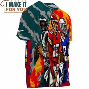 Josh Allen Pat Mahomes Jalen Hurts AOP T Shirt Unique NFL Gift for Fans 3