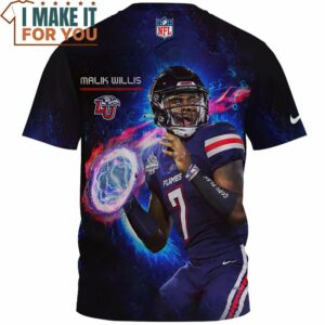Malik Willis x Liberty Flames 3D T Shirt Cheap NFL Gift for Fans 2