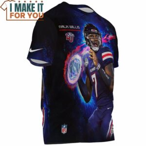 Malik Willis x Liberty Flames 3D T Shirt Cheap NFL Gift for Fans 3