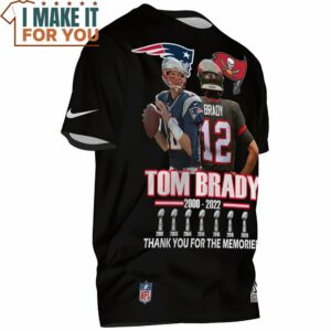 Thank You for the Memories Tom Brady black T Shirt 3