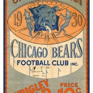 Vintage Reproduction Poster 1930s Chicago Bears Football Club